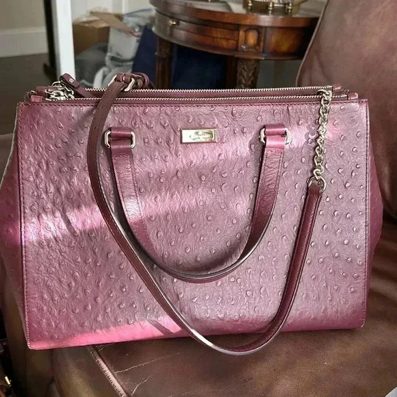 Kate Spade New York Loden Bristol Drive Ostrich Embossed Leather Bag - Picture 11 of 11